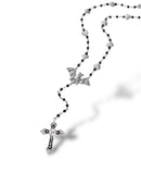 Bat Cross Rosary Necklace