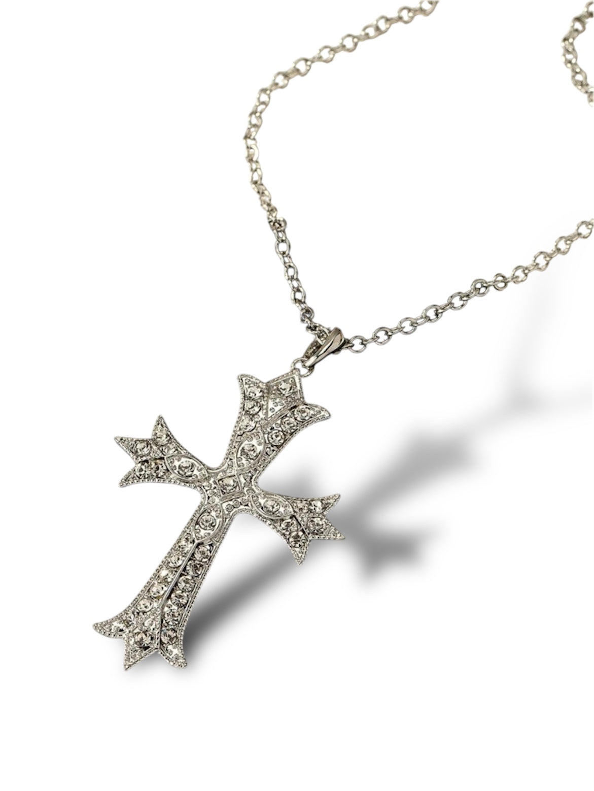 Large Rhinestone Cross Chain