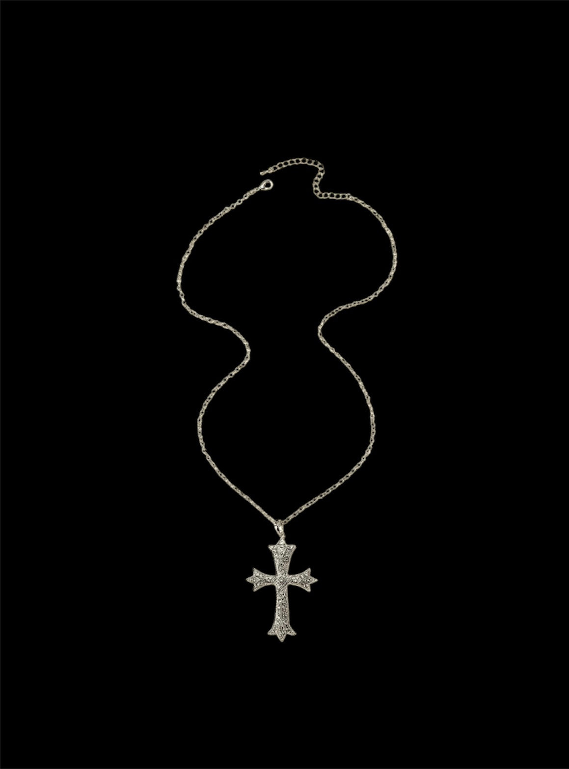 Large Rhinestone Cross Chain